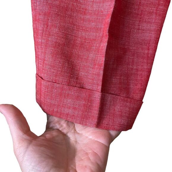 Sharagano Red Cuffed Capri Pants Size 4 - Picture 3 of 7